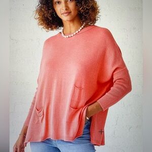 Mer Sea One Size Catalina Crewneck Sweater -Coral